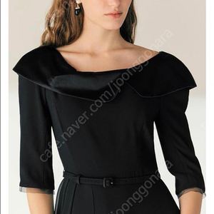 브라이드앤유 SANDRA Wide collar flared dress (Black)