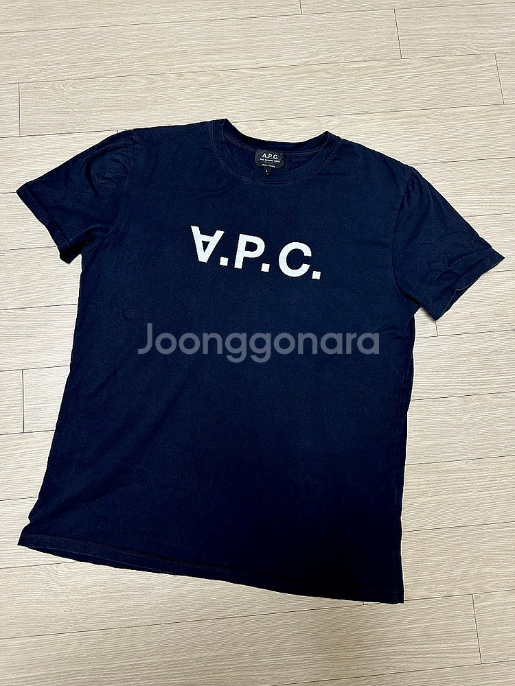 아페쎄 apc 정품 네이비 반팔 라지 판매--0