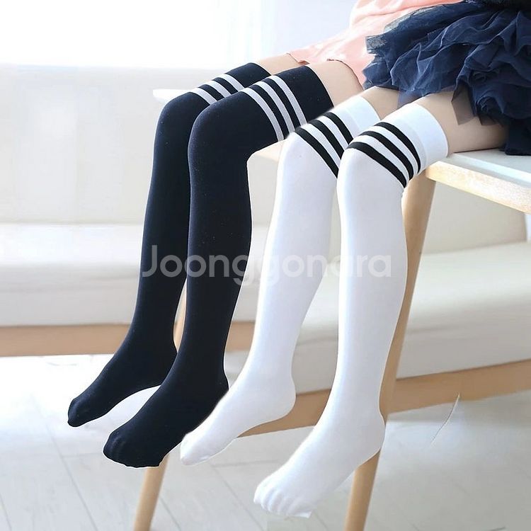 삼선 오버니 밴드스타킹(나일론 스타킹) 스쿨룩 스타킹 ...--0