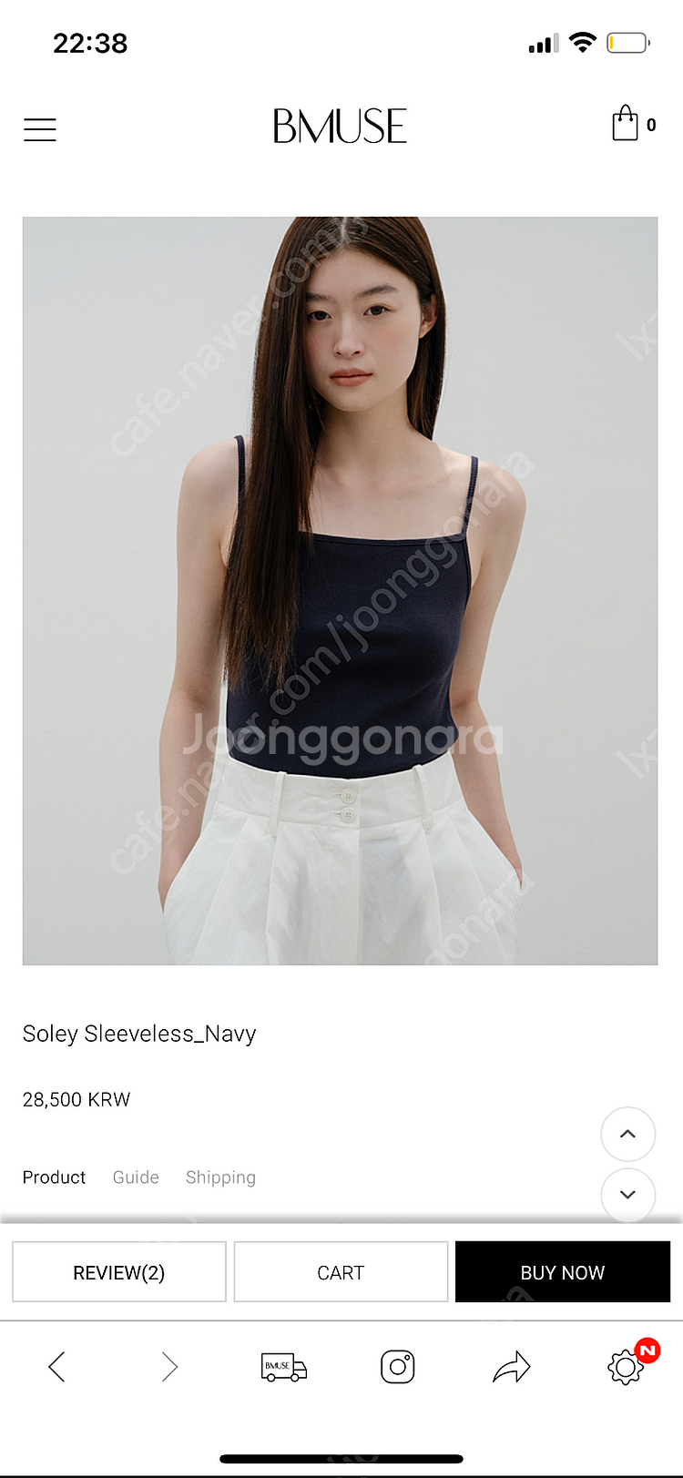 비뮤즈 bmuse Soley Sleeveless 네이비--0