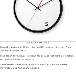 신품) M&Co 5 O'Clock Wall Clock from Moma collection 디자인 벽시계