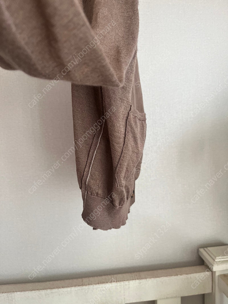 더캐시미어 실크 컨트라스트 스티치 니트 가디건 이미지