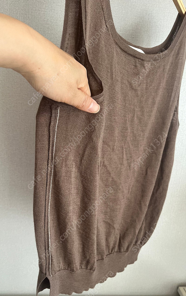 더캐시미어 실크 컨트라스트 스티치 니트 가디건 이미지