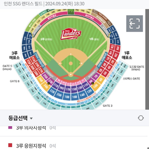 [정가양도]9월24일(화) SSG 랜더스 vs LG 트윈스 엘지 3루 응원지정석 17,000원