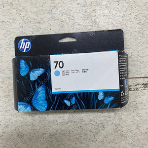 HP 정품 플로터잉크 No.70 C9390A Light Cyan Z2100 130ml 연한 파랑