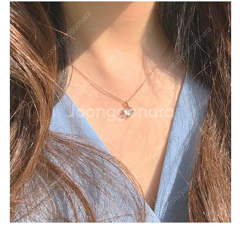 달토끼목걸이 14K 고품질 특수 압착 도금 칼세도니아--1