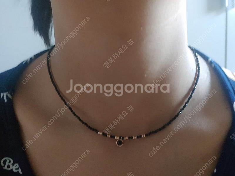14k 블랙스피넬 목걸이팝니다.--0