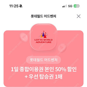 롯데월드 50% 할인 + 우선탑승권 (9/30까지)