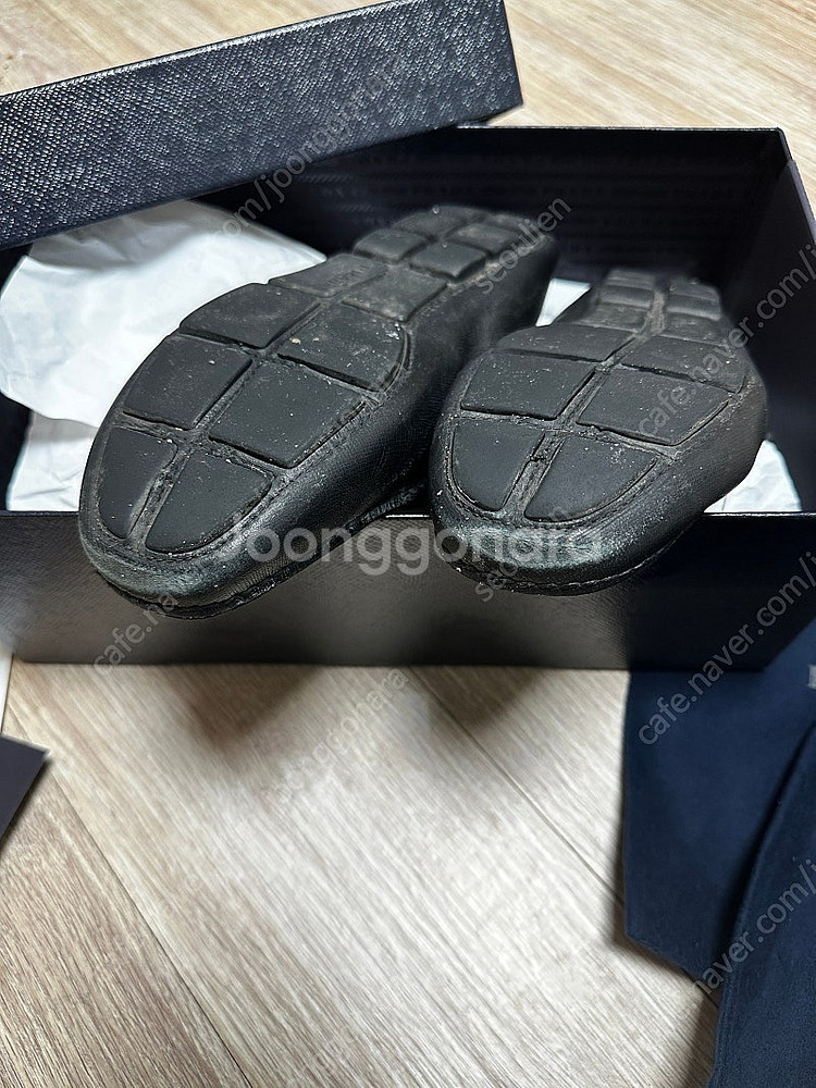 프라다. 드라이빙슈즈. 삼각로고. 사피아노가죽. 고무밑...--4
