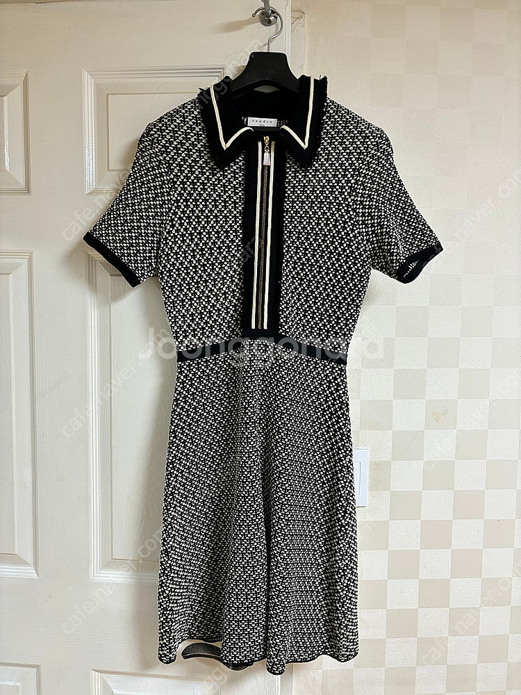 산드로 자카드 카라 니트 원피스 38 사이즈 Robe ...--0