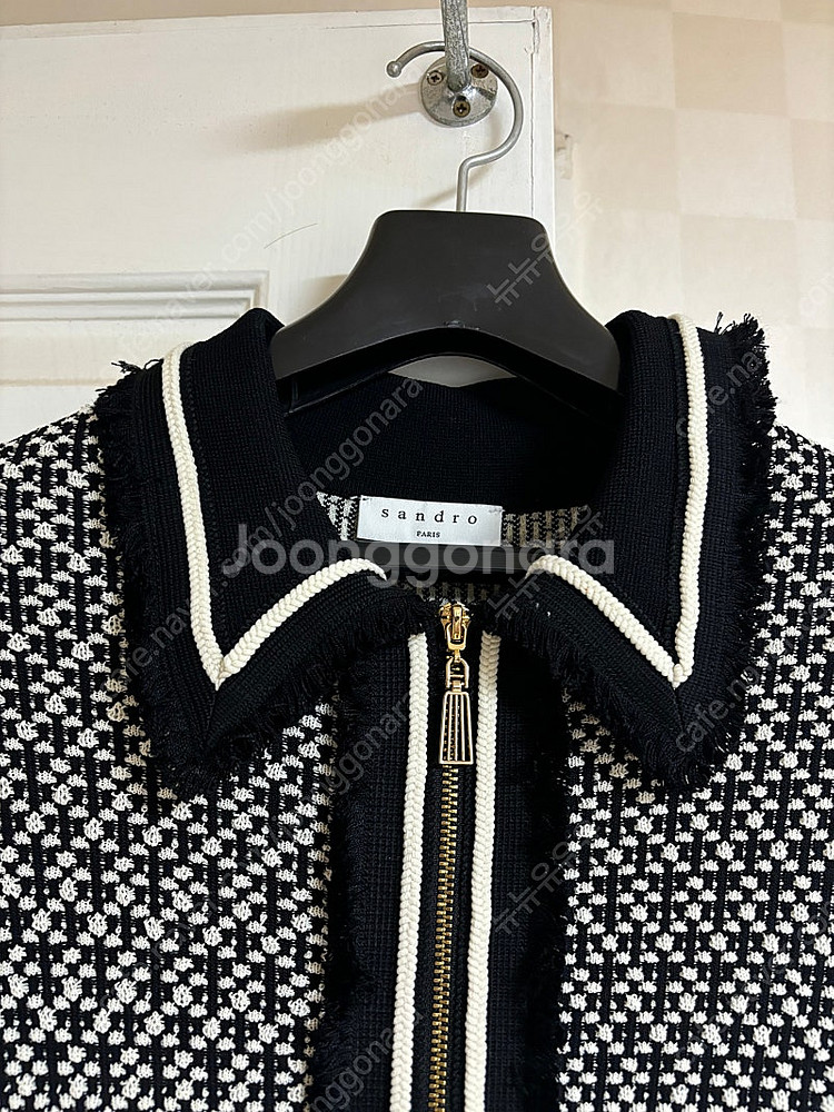 산드로 자카드 카라 니트 원피스 38 사이즈 Robe ...--1