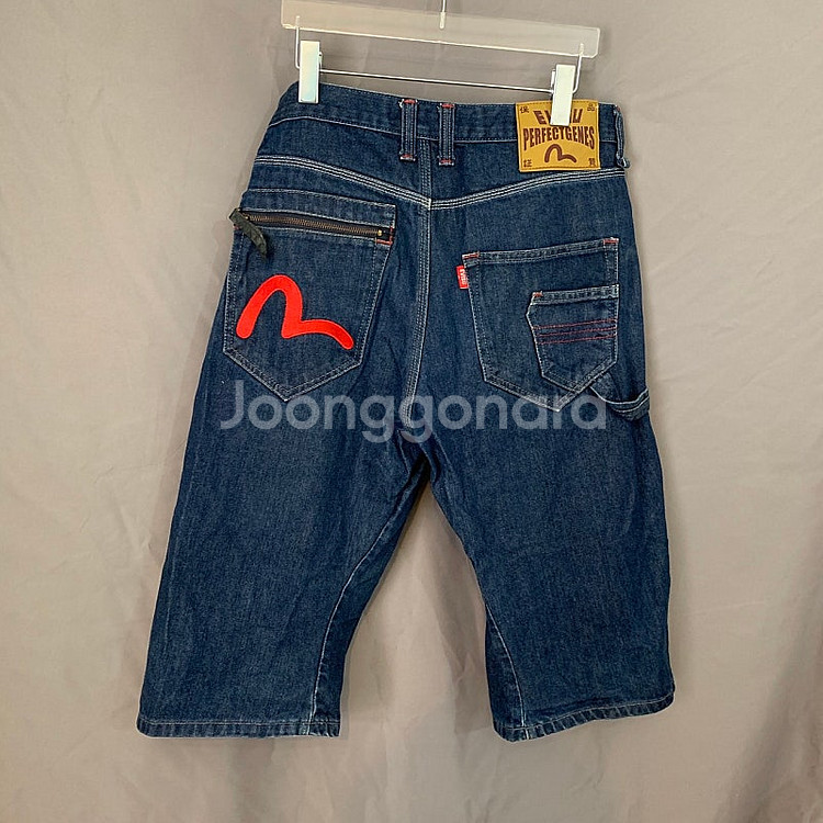 32인치 에비수 카펜터 버뮤다 데님 팬츠 청바지--0