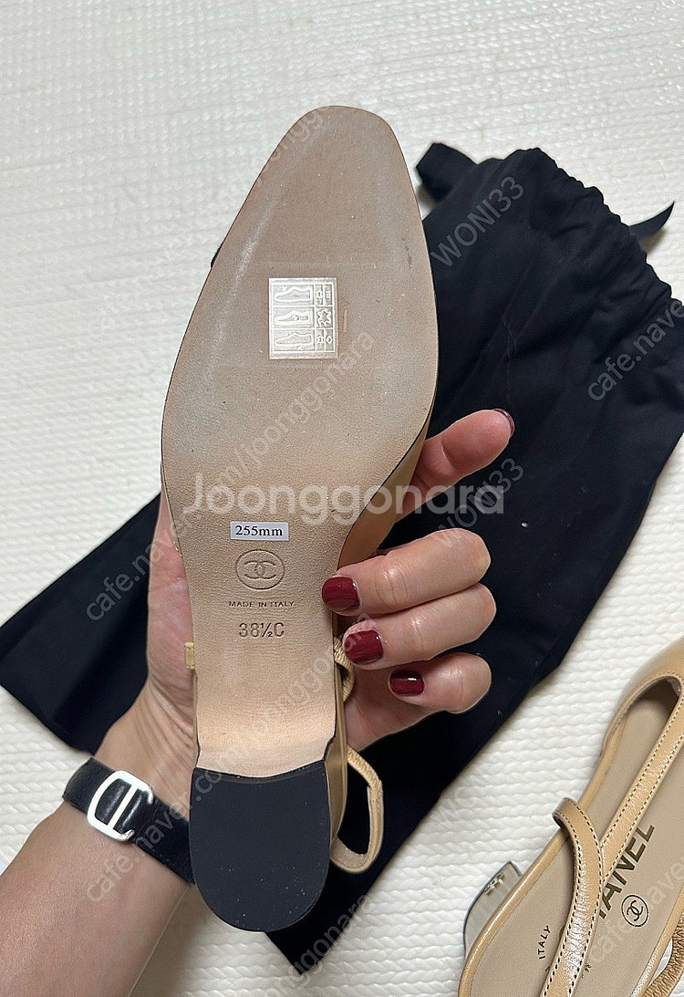 샤넬 슬링백 미들굽--1