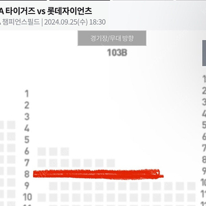 9/25 기아타이거즈 vs 롯데 1루 k5 2연석 양도