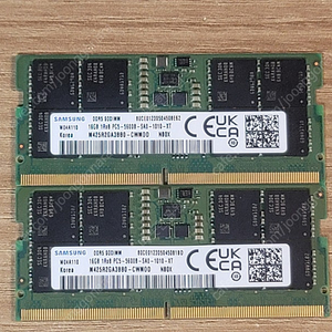 노트북용 삼성전자 ddr5-5600 16G 메모리 2개