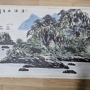 오래된 동양화 춘경산수화 낙질그림 67x43cm