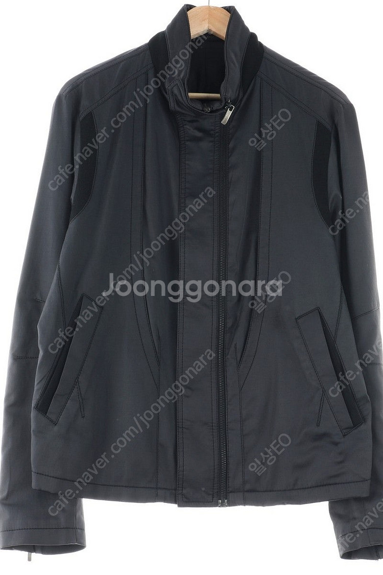 (XL) 솔리드옴므 집업 바람막이 점퍼자켓 블랙 면 올...--0