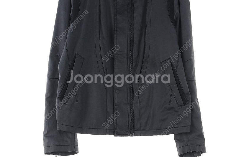 (XL) 솔리드옴므 집업 바람막이 점퍼자켓 블랙 면 올...--2