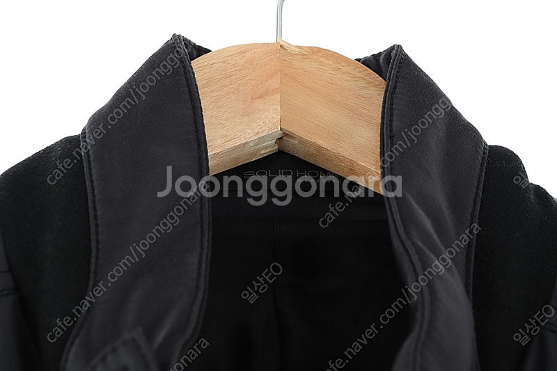 (XL) 솔리드옴므 집업 바람막이 점퍼자켓 블랙 면 올...--3