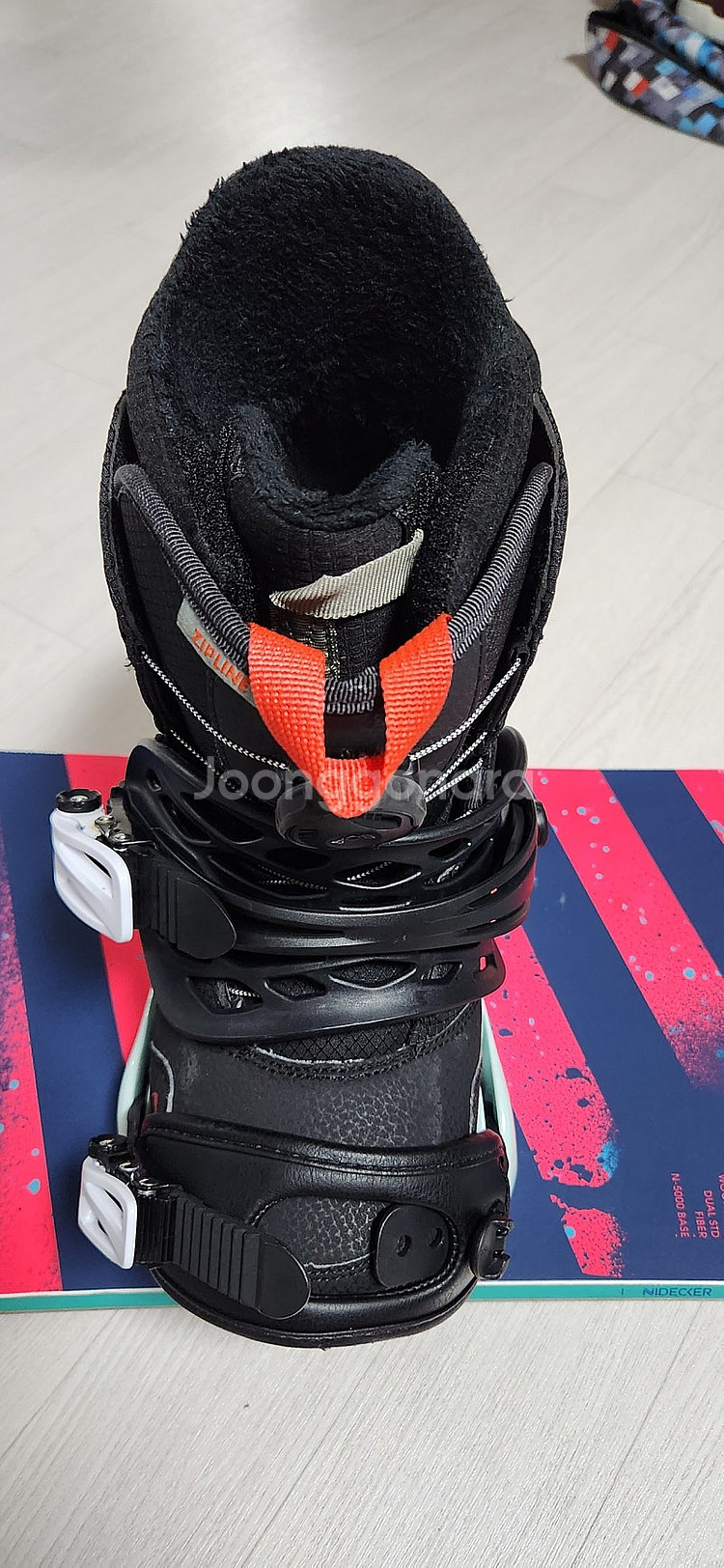 버튼 스몰스 리플렉스 아동용 스노우보드 바인딩 L + 버튼 집라인 보아 아동용 스노우보드 부츠 BLACK 230사이...--3