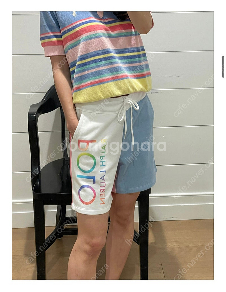 폴로 랄프로렌 포니 자수 파스텔 타올 반팔 티셔츠 반바...--1