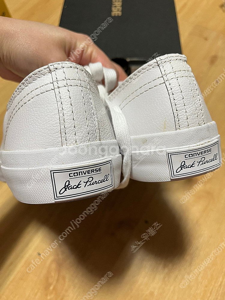 캔버스 잭퍼셀 레더 가죽 블랙 화이트 스니커즈 1S961​ 사이즈225--7