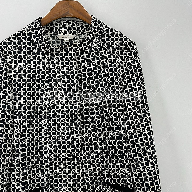 모드아이 체크 하프코트 자켓 (85 size / BLA...--3