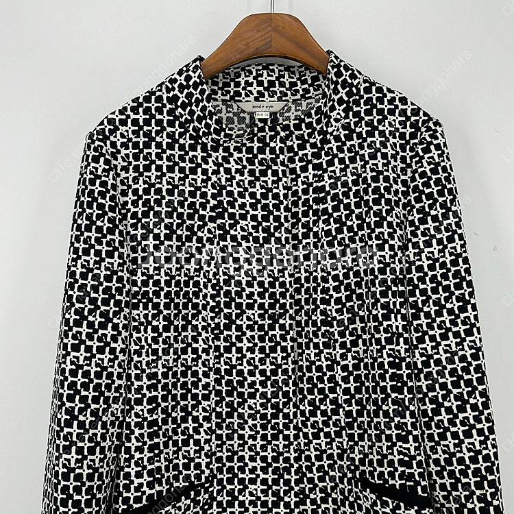 모드아이 체크 하프코트 자켓 (85 size / BLA...--4