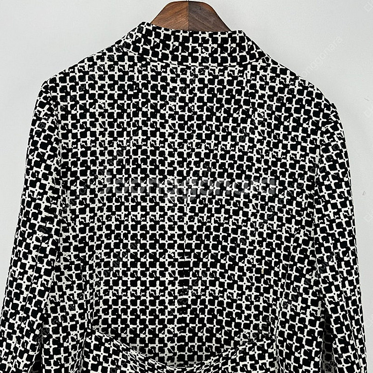 모드아이 체크 하프코트 자켓 (85 size / BLA...--8