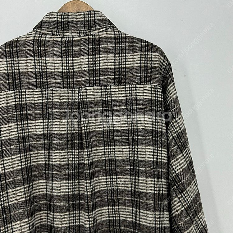 체크 롱 셔츠 원피스 (F size / BROWN)--7