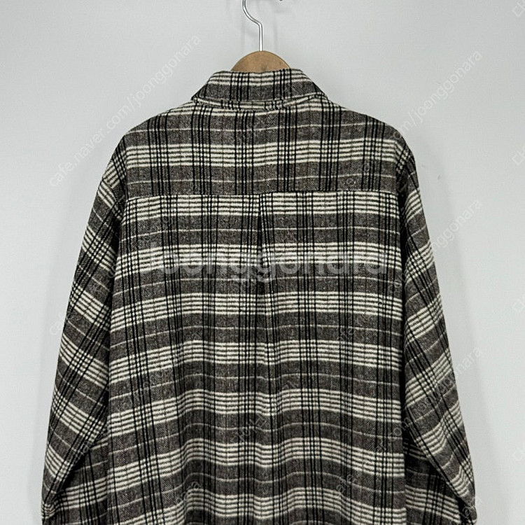 체크 롱 셔츠 원피스 (F size / BROWN)--8