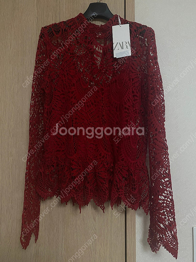 미사용) zara 자라 레이스 블라우스--0