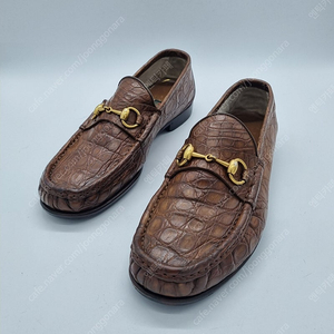 구찌 홀스빗 crocodile loafer 브라운 남성 270mm