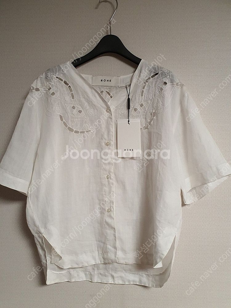 한섬 ROHE 레이스 펀칭 블라우스 44~55사이즈--4