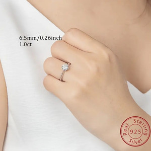 모아사나이트 링 925실버 18k 6.5mm 1ct US 6.5