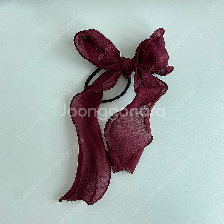 쉬폰 리본 헤어끈 머리끈 (지그재그 디어안나)--2
