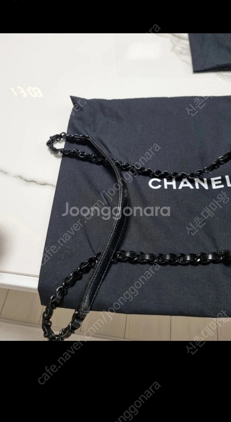 샤넬 쁘띠삭 캐비어 미니 레커드 메탈 블랙/ 시즌상품--5