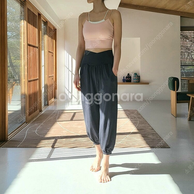 루틴바이브 하렘팬츠 요가바지 S 사이즈 챠콜--0
