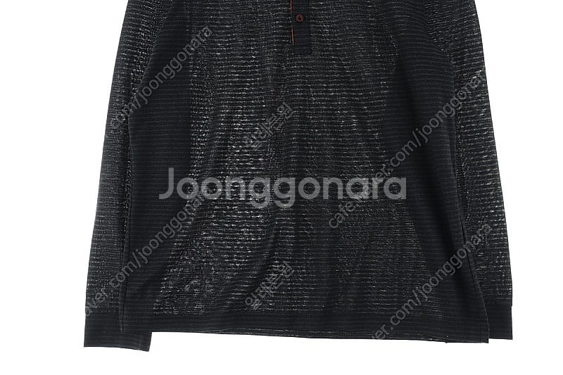 (L) 팬텀 카라 긴팔티셔츠 블랙 골프 스트라이프--2