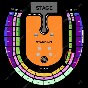콜드플레이 4/22화 지정석P W2구역 8열 2연석