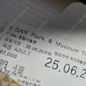 롯데월드 1day종합이용권 5장 장당판매