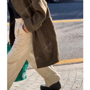 모네마켓 mone ribbonbit Moss Green Scottish Wool Coat 모스 그린 스코틀랜드 울 코트