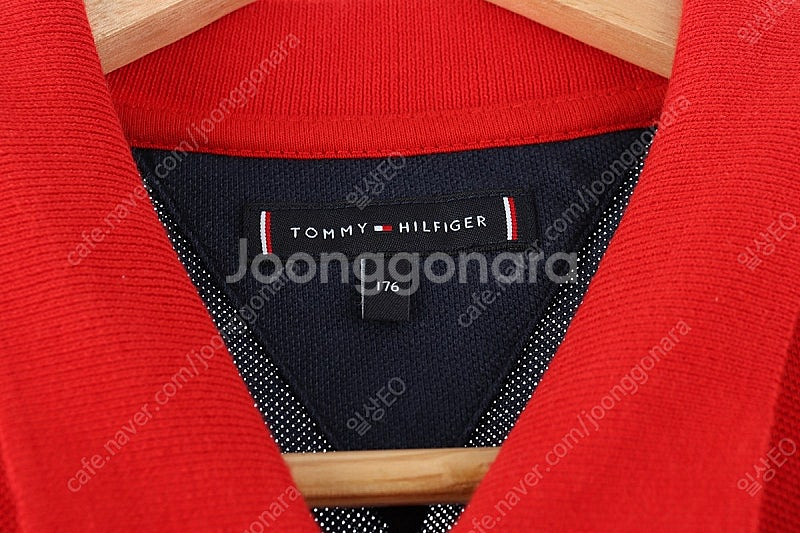 (M) 타미힐피거 카라 긴팔티셔츠 빅로고 면 올드스쿨--3