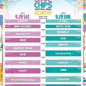 러브 칩스 페스티벌 양일권 1장 Love chips Festival