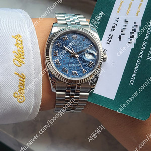 [정품] 롤렉스 데이저스트 36 청판 블루로만 디지털 다이얼 쥬빌레 서비스보증o (Rolex Datejust 36 Blue Roman Digital Super Jubilee Bra