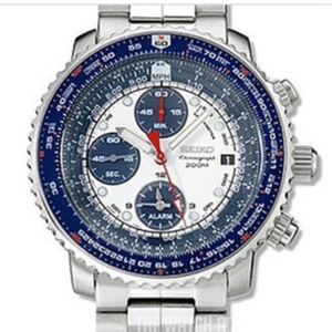 세이코 플라이트마스터 판다 시계 seiko SNA413 flight alarm chronograph watch 화이트 다이얼