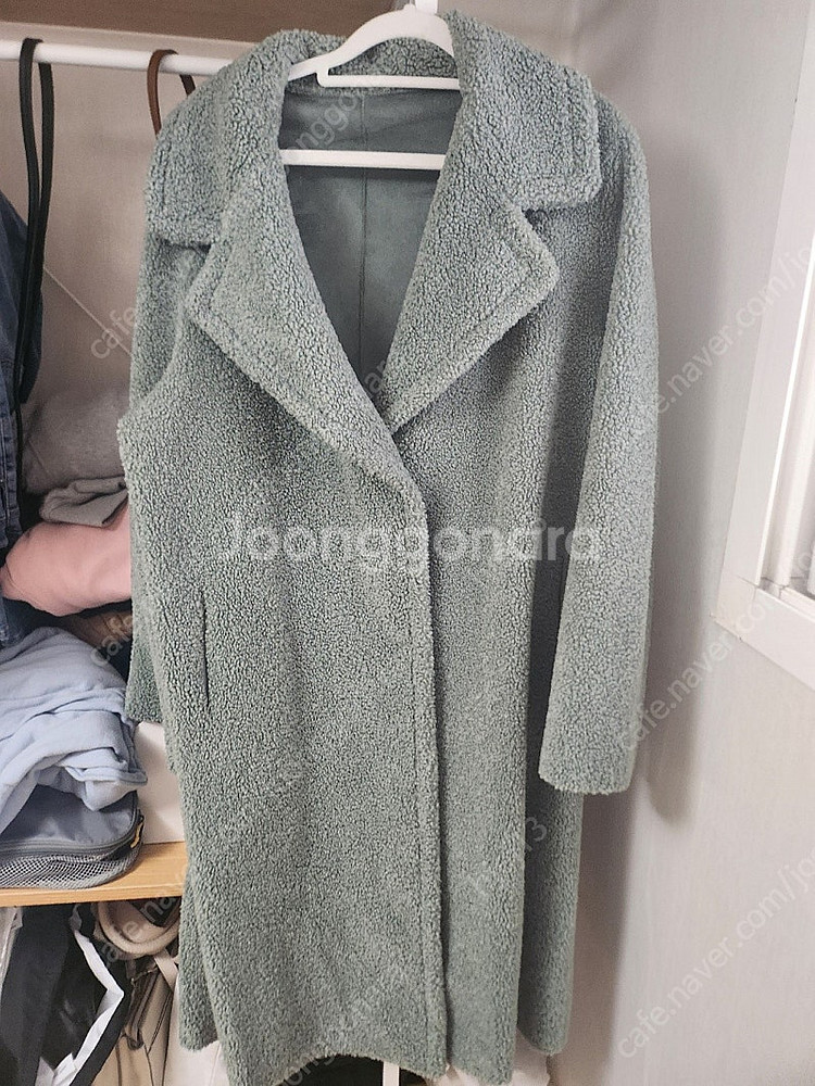 테디베어 롱코트 올리브그린--0