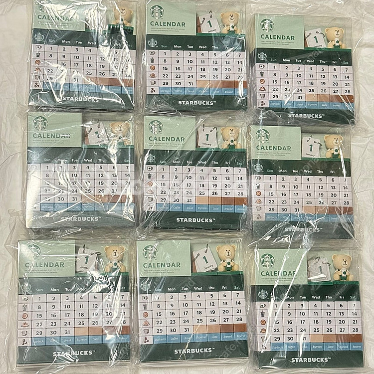 스타벅스 베어리스타 캘린더 블록. 스벅 한정판 블럭 만...--0