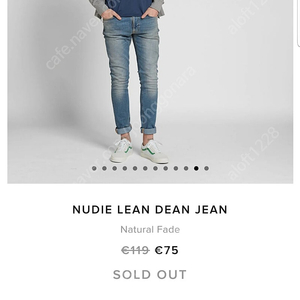 누디진. Lean Dean natural fade vintage wash skinny. 린딘 내추럴페이드 빈티지 연청워싱 스키니. 31사이즈.