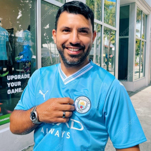 2023-24 Manchester City Home Shirt kun aguero #10 맨체스터시티 아구에로 홈셔츠 축구 유니폼 레플리카 맨시티 노패치 버전